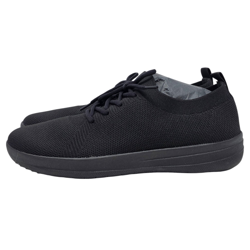 FitFlop F-Sporty Uberknit Sneakers Women All Black Knit Lace Up Sizeβ 8.5 - Picture 5 of 12